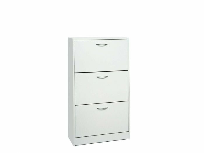 Schoenenkast 3 klapdeurtjes 63x120cm Carini-Wit main product photo