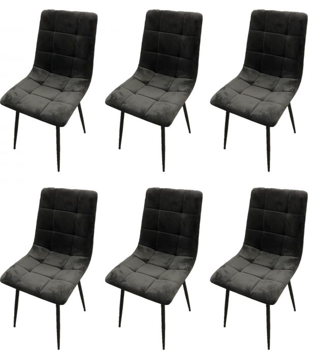 Set van 6 stoelen Eureka in grijze stof main product photo