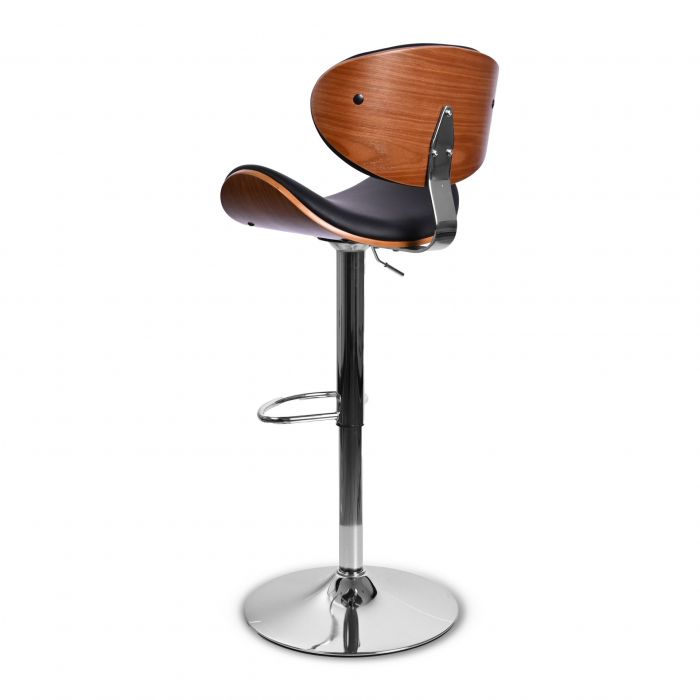 Barkruk Appollon – Walnoot en zwart PU, verstelbaar main product photo