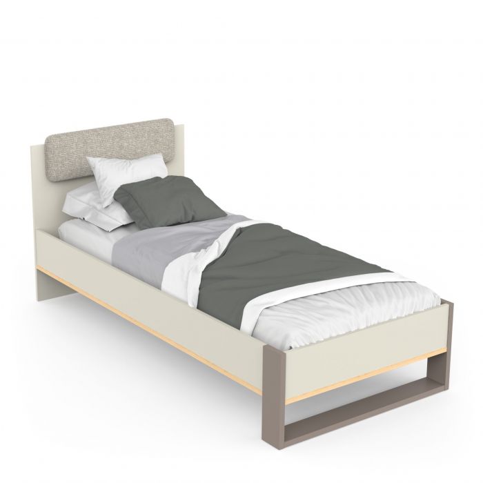 Eenpersoonsbed CAMILLIA 90x200 cm – Argile/Grijs/Eik main product photo