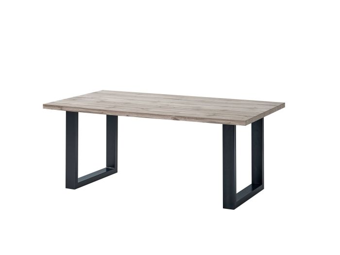 Table de salle à manger Elena 190 cm – Chêne du Canada avec pied en U noir main product photo