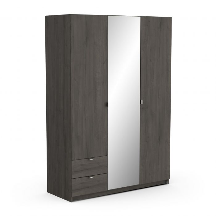 Kledingkast MELLIE 2 – 3 deuren, 1 spiegel en 2 laden – Chêne Waterford main product photo