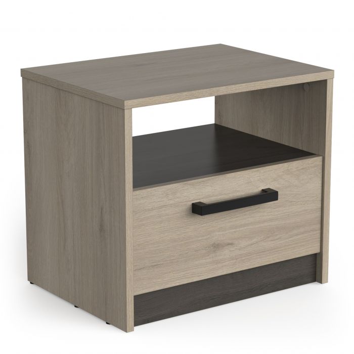 Nachtkastje WATSON – 1 lade + niche – Eik Kronberg / Eik Waterford main product photo