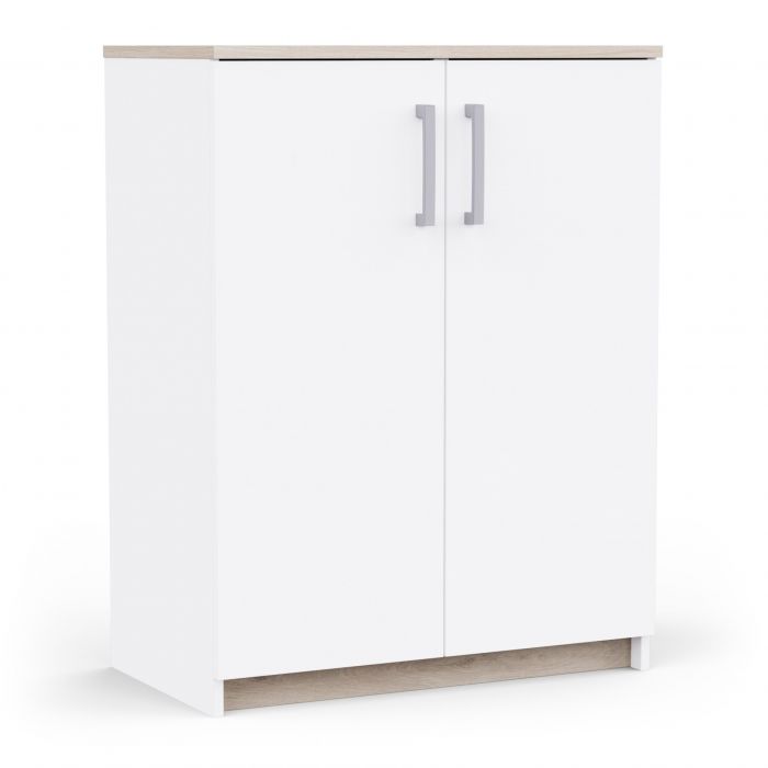 Opbergkast WATSON – 2 deuren – Wit mat / Eik Kronberg main product photo