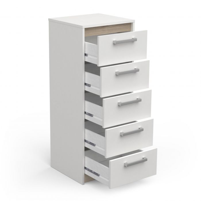 Ladekast WATSON – 5 lades – Wit mat / Eik Kronberg main product photo