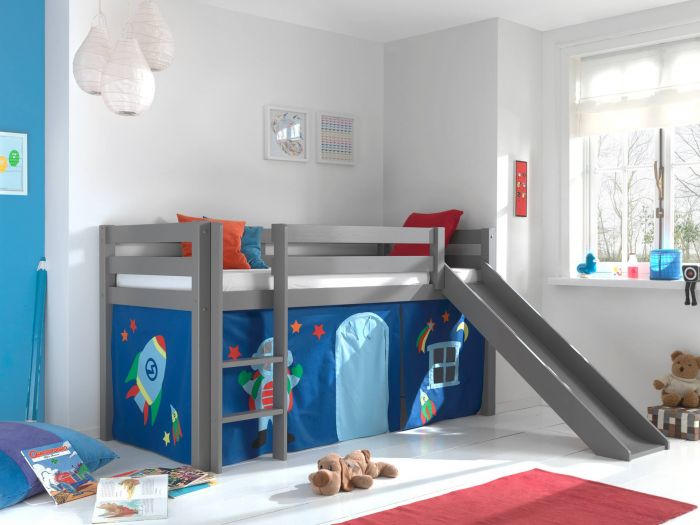 Halfhoogslaper Vanessa grijs met speeltent astronaut main product photo