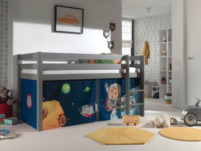 Halfhoogslaper Vanessa grijs met speeltent in de ruimte main product photo