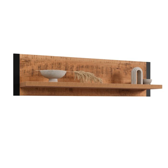 Wandplank Enna in mango/zwarte decorafwerking, 110 x 28 x 23 cm main product photo