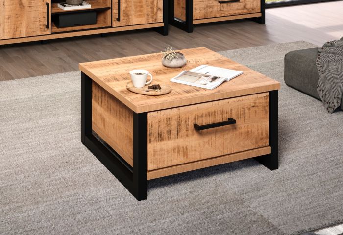 Salontafel Enna in mango/zwarte decorafwerking, 80 x 45 x 80 cm main product photo