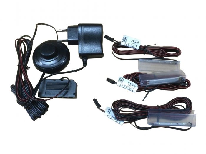 Ledclips verlichting glasrand koud wit set van 3 main product photo