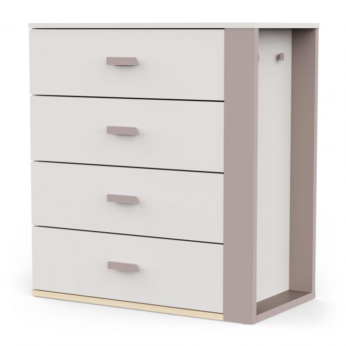 Ladekast CAMILLIA met 4 lades – Argile/Grijs/Eik
main product photo