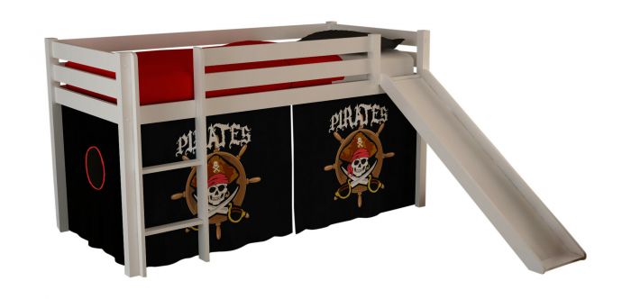 Halfhoogslaper Vera met glijbaan wit met speeltent Piraat main product photo