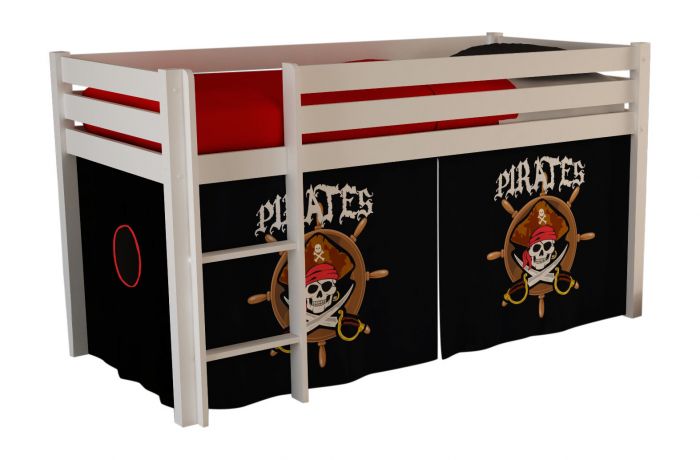 Halfhoogslaper vanessa wit gelakt met speeltent Piraat zwart main product photo