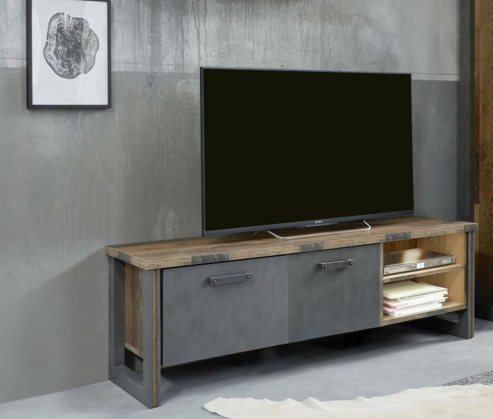 primo - tv kast 178x52cm - decor oud hout met grijs-1 x LED 2 stuks 762 main product photo