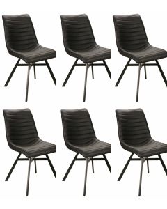Eetkamerstoel Set van 6 stoelen S230 in zwart kunstleder Zwart 55x46 cm – stijlvol en praktisch