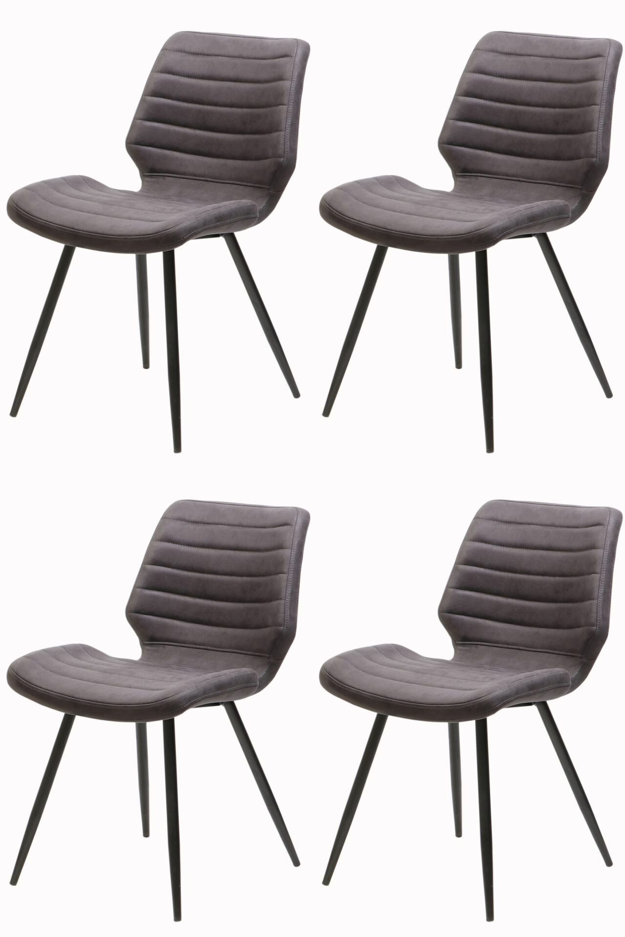 Lot de 4 chaises modernes de salle à manger en tissu bouclé Elodie