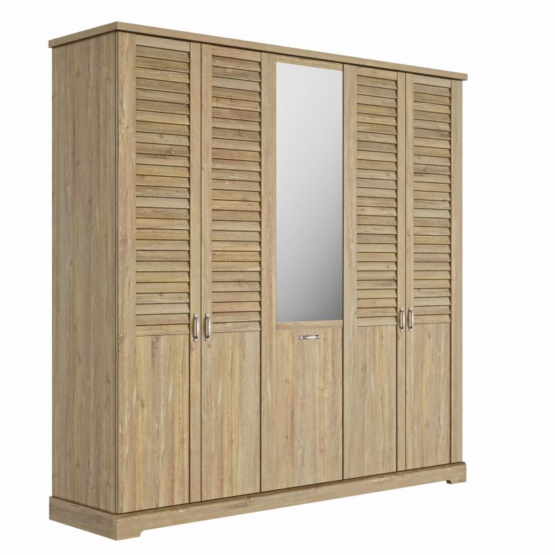 Thelma chêne armoire 5 portes 230cm Belfurn