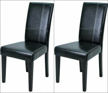 DE_352151 | lot de 2 chaises de séjour Guevara en éco-cuir noir | Belfurn