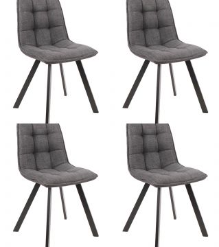 O01-4_x_stoel_S260-antracite | Lot de 4 chaises S260 en tissu antracite | Belfurn