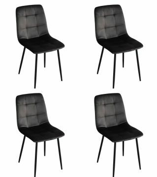 O01-4_x_stoel_S270-grijs | Lot de 4 chaises S270 en tissu velours gris | Belfurn