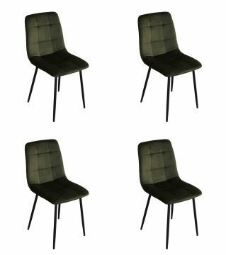 O01-4_x_stoel_S270-groen | Set van 4 stoelen S270 in groene velvet stof | Belfurn