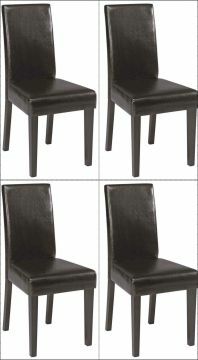 O01_4_x_stoel_S50 | Lot de 4 chaises Emily en Pu Brun | Belfurn