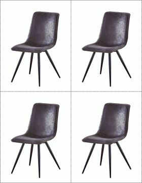 O01-4_x_stoel_S80 | Lot de 4 chaises S80 en eco-cuir brun | Belfurn