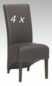 D07_4x_st-ant-br | 4 chaises TOINE en eco-cuir brun | Belfurn