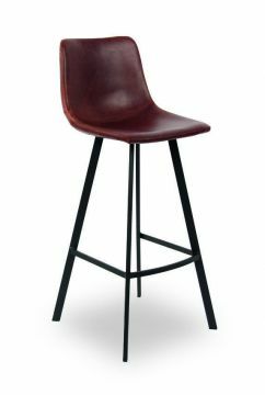 R05-5518-1 | Lot de 2 chaises de bar Ozan en PU, hauteur d'assise 75 cm-Bruin | Belfurn
