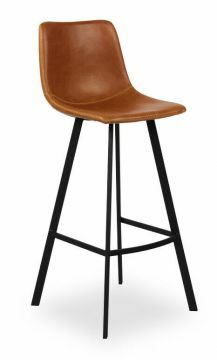 R05-5518-4 | Lot de 2 chaises de bar Ozan en PU, hauteur d'assise 75 cm-Cognac | Belfurn