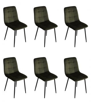 O01-6_x_stoel_S270-groen | lot de 6 chaises S270 en tissu velours vert | Belfurn