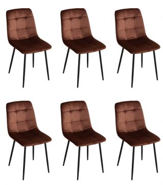 O01-6_x_stoel_S270-koper | lot de 6 chaises S270 en tissu velours cuivre | Belfurn