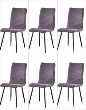 O01-6_x_stoel_S70 | Lot de 6 chaises freddie oxford en tissu gris | Belfurn