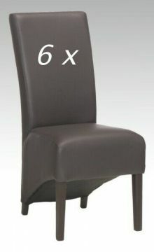 D07_6x_st-ant-br | 6 chaises TOINE en eco-cuir brun | Belfurn