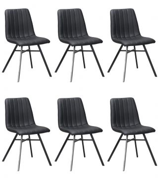O01-6_x_stoel_S190_pu.black | lot de 6 chaises estherela en eco-cuir noir | Belfurn