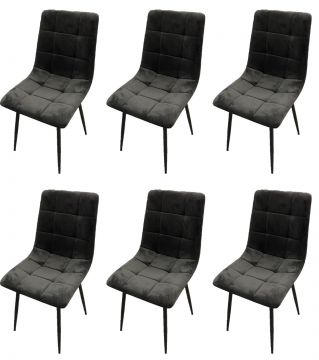 O01-6_x_stoel_S140GR | lot de 6 chaises Eureka en tissu gris | Belfurn
