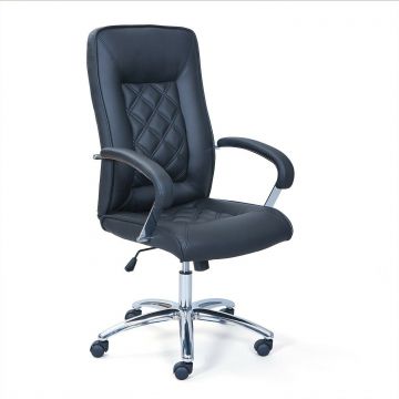 IL99803363 | Chaise de bureau  GROSSETO en PVC noir | Belfurn