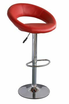 R05-5512-Rood-perst. | chaise de bar Berga en PU - rouge | Belfurn