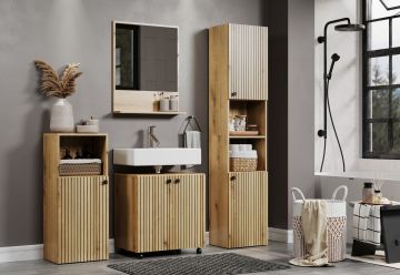 PureBliss – Badkamermeubelset 4-delig 160cm in Evoke Eik – B/H/D: 160 x 186 x 42 cm
