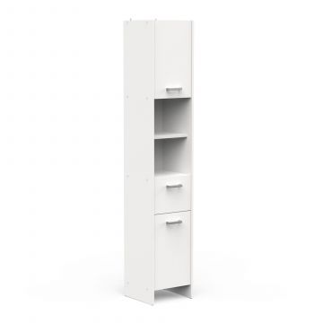 Kolomkast badkamer Coralie3  kolomkast 2 deuren/1 lade 33,6x185cm 32x33 cm – stijlvol en praktisch