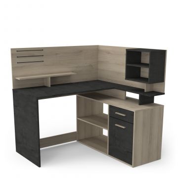 Bureau d’angle Malicia – Chêne Kronberg / béton Sidewalk