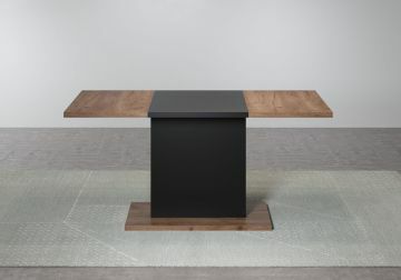 TE_2119162E3 | Kendo - Table à manger 160x80cm en melamine noyer et noir | Belfurn