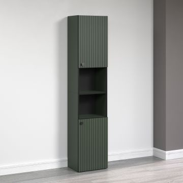 PureBliss – kolomkast smal 40cm in groen/zwart melamine – B/H/D: 40 x 186 x 31 cm