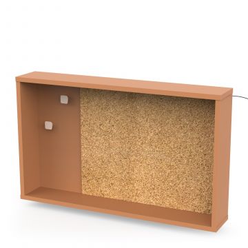 Prikbordpaneel CAMILLIA met LED-verlichting – Terracotta/Beige/Eik