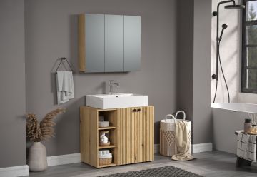 PureBliss – Badkamermeubelset 2-delig 90cm in Evoke Eik – B/H/D: 90 x 186 x 53 cm