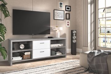 R05-2145-3 | Meuble tv DIXON  1 de 150cm en béton-blanc | Belfurn