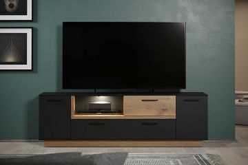TE_ 213432284 | synnax - meuble tv 187x59cm  - décor antracite et chêne | Belfurn