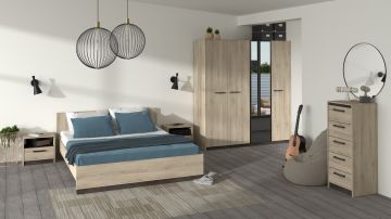 Bed WATSON – 140x200 cm – Eik Kronberg / Eik Waterford