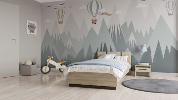 Bed WATSON – 90x190/200 cm – Eik Kronberg / Eik Waterford