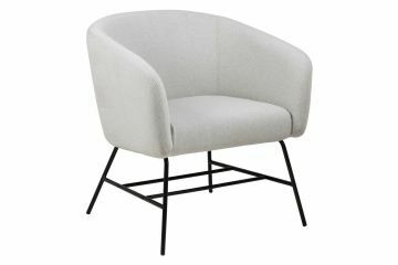ACT- 0000076950 | Rebecka fauteuil - accentzetel fluweel Vic licht grijs 39, onderstel gepoedercoat staal zwart mat | Belfurn